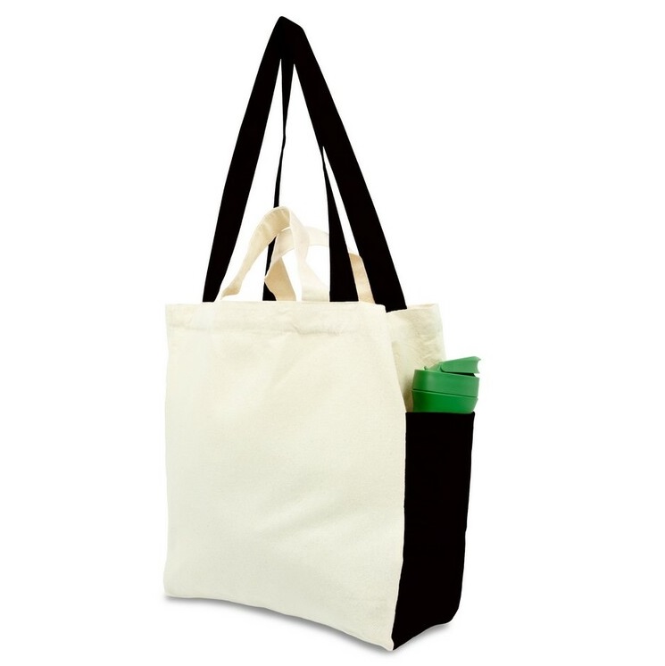 Cotton Bag with a Sewn-in Bottom and Side Pockets for Printing
